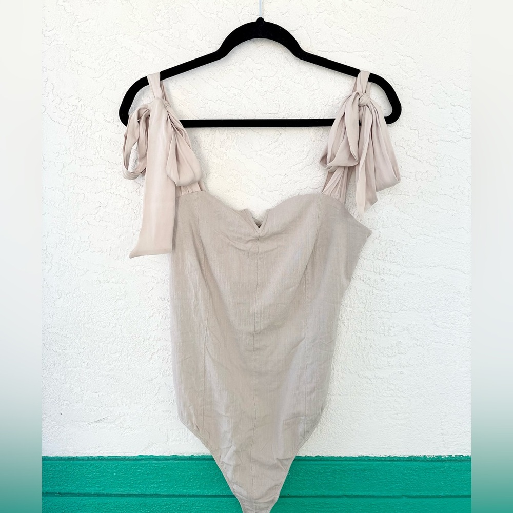 Free People Intimately XL Harvest Moon Lola Bodysuit Tie Shoulder NWT - Picture 2 of 10